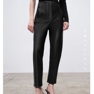 Zara High Wasted Faux Leather Pants
